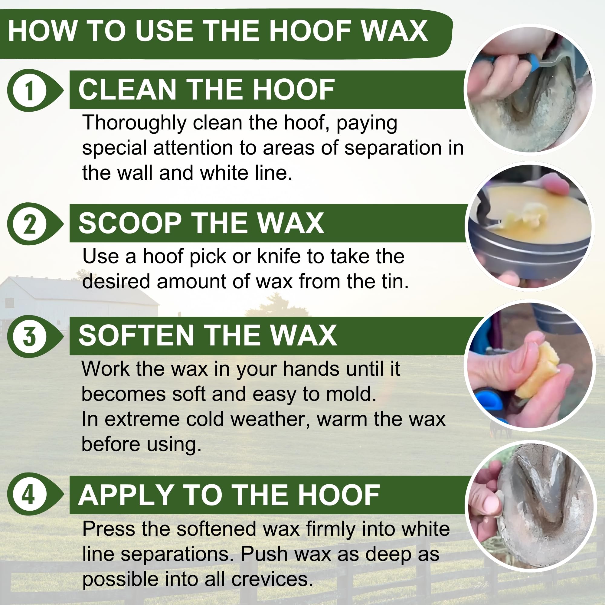 Pure Sole Hoof Wax | Hoof Crack Filler - Hoof Putty Wax That Helps Heal and Protect Your Horses Hooves - Perfect for Horse Hoof